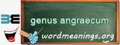 WordMeaning blackboard for genus angraecum